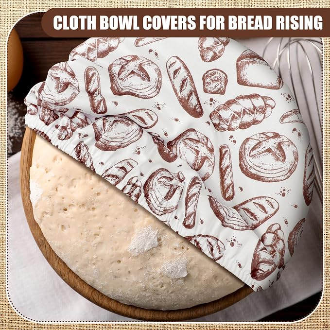 Patelai 10 Pcs Bowl Covers Reusable in 5 Size Stretch Cloth Fabric Elastic Food - Image 4