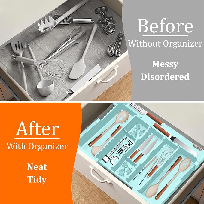 Large Utensil Drawer Organizer Expandable Silverware Organizer - Image 3