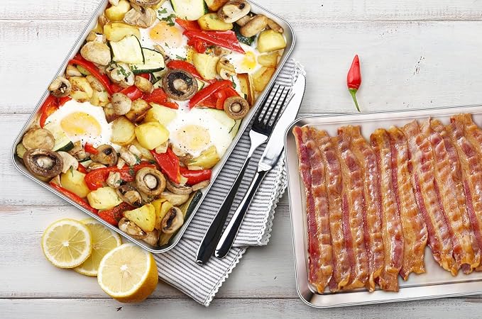 TeamFar Baking Sheet with Rack, 17.6 x 13 x 1 inch Stainless Steel Baking Pan - Image 7