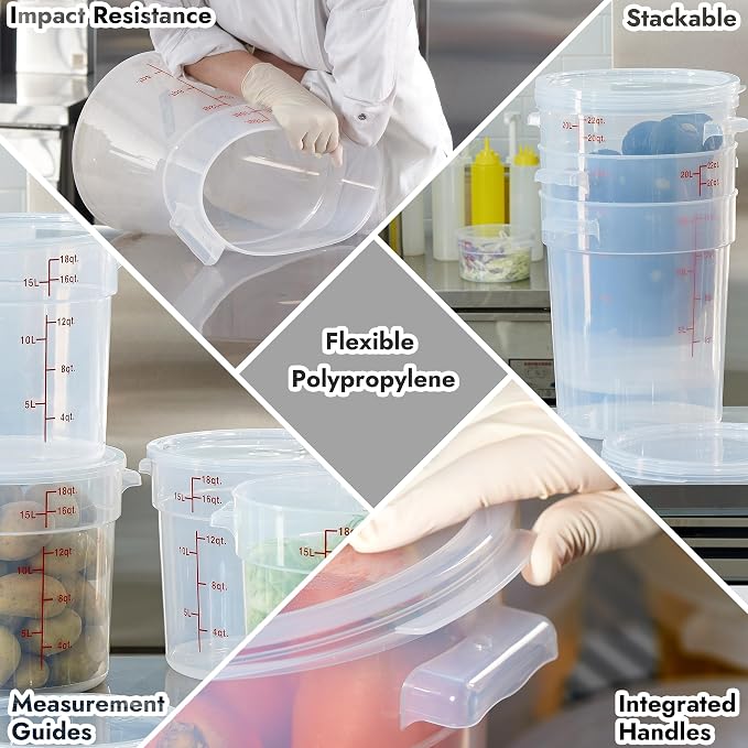 CURTA 4 Quart Translucent Round Food Storage Container - Image 9