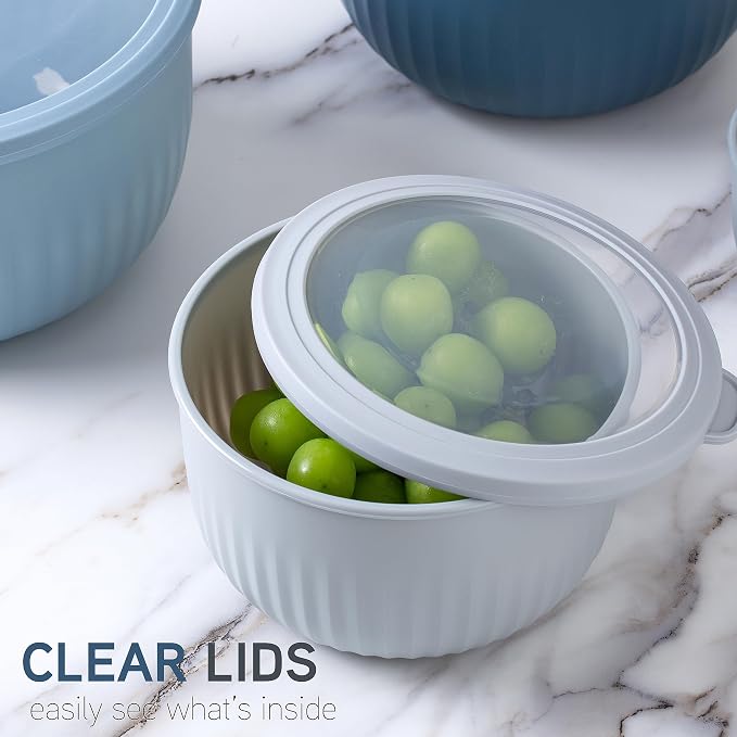 COOK WITH COLOR Prep Bowls with Lids- Wide and Deep Nesting Plastic Small - Image 6