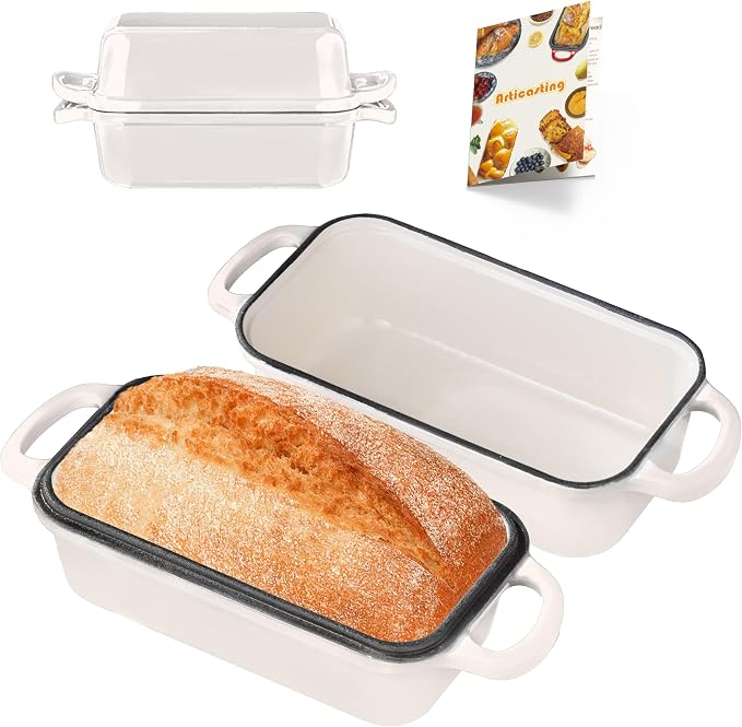 Cast Iron Bread Loaf Pan with Lid, Loaf Pans by Articarting
