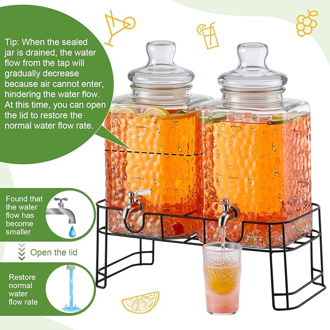 Honeydak 2.6 Gallon Glass Beverage Dispenser - Image 3