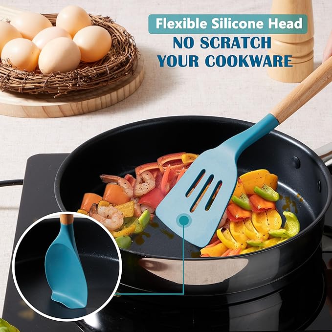 E-far Silicone Cooking Utensils Set, 5-Piece Kitchen Utensils Set - Image 4