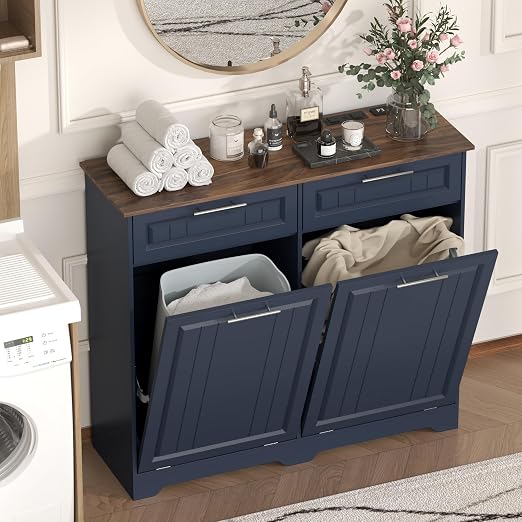 Double 10 Gallon Tilt Out Trash Can Cabinet - Image 7
