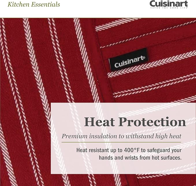 Cuisinart Neoprene Oven Mitts and Potholder Set-Heat Resistant Oven Gloves to - Image 4