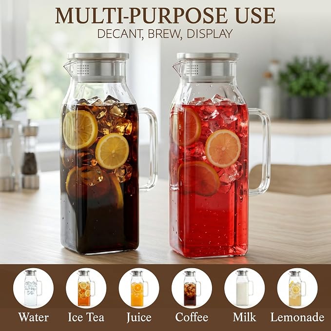 2 Pack Square Glass Pitcher - Image 7