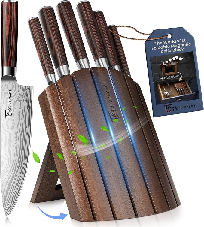 SYOKAMI 2026 Upgrade Knife Set 7 Piece Japanese Style Kitchen Knife Set by SYOKAMI