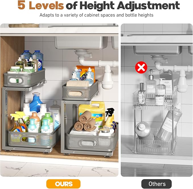 2 Pack 19.3IN-Depth Under Sink Organizer - Image 8