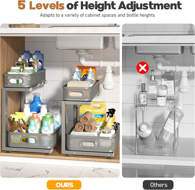 2 Pack 21.3IN-Depth Under Sink Organizer - Image 8
