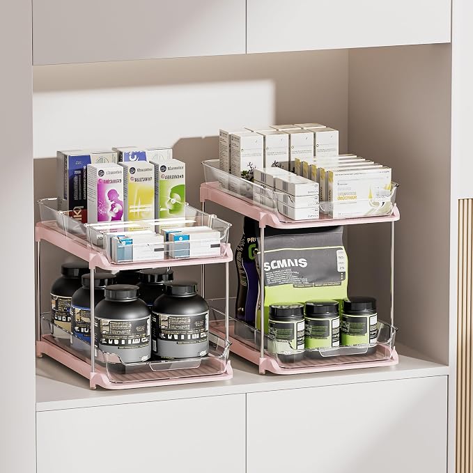 Delamu 2-Tier Multi-Purpose Bathroom Under Sink Organizers and Storage - Image 4
