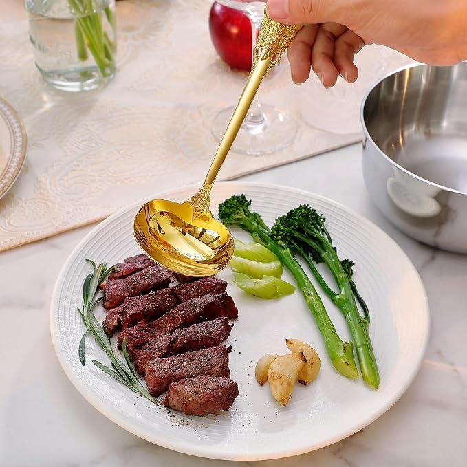 KEAWELL Premium 7.5 inch Luxury Gravy Ladle, 18/10 Stainless Steel, Small Gravy - Image 8
