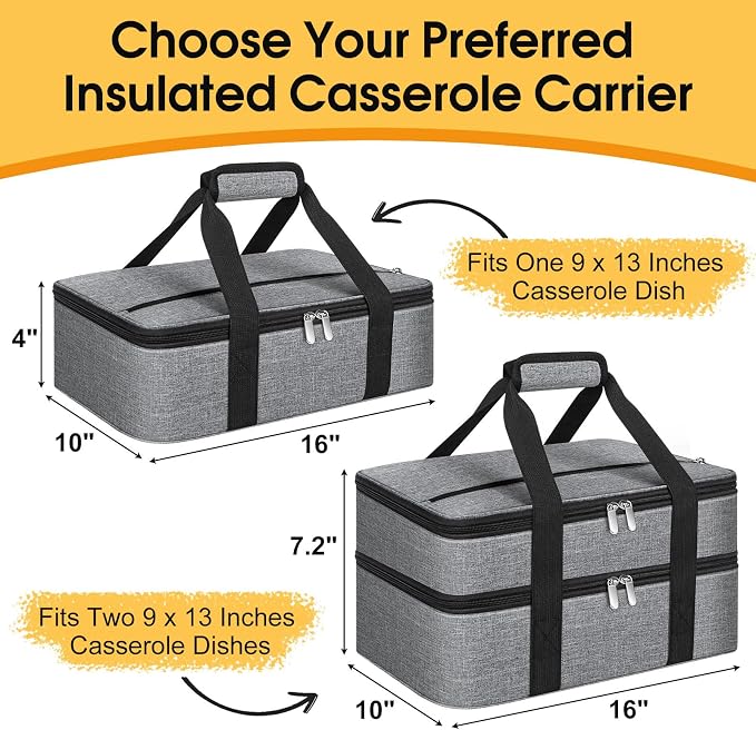 Double Insulated Casserole Carrier, Portable Casserole Carrier - Image 2