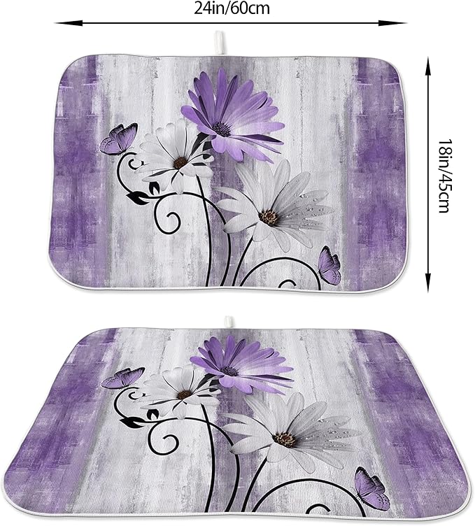 Floral Dish Drying Mat 18x24 Inches - Image 6