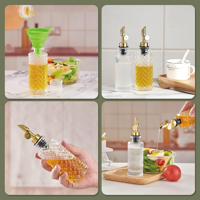 Glass Olive Oil Dispenser Bottle Small, 6.5 Oz/ 200 ml Coffee Simple Syrup - Image 6