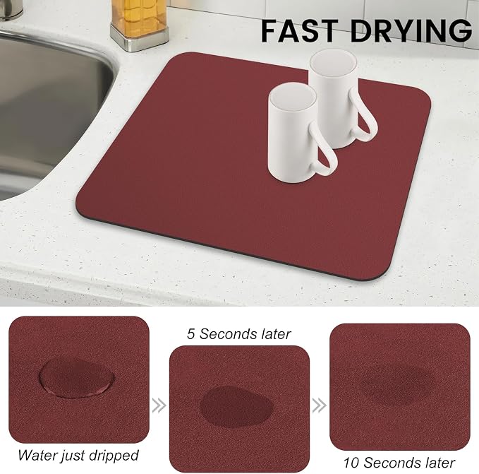 WISELIFE Dish Drying Mat Super Absorbent Drying Mat Large Dish Drying Mats - Image 4