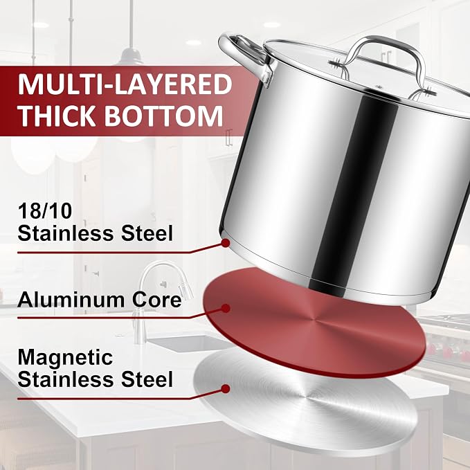 Herogo 12-Quart 18/10 Stainless Steel Stock Pot - Image 7