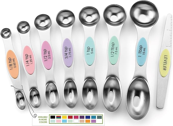 Spring Chef Stainless Steel Magnetic Measuring Spoons Set of 8 by SpringChef