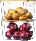 Pantry Organizers Storage, 2 Pack Large Clear Storage Bins by HEYUZB