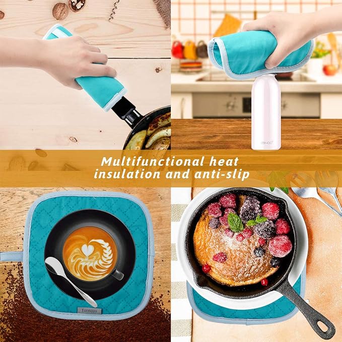 4Pcs Oven Mitts and Pot Holders Set, 572F Heat Resistant Oven Glove, Soft - Image 4
