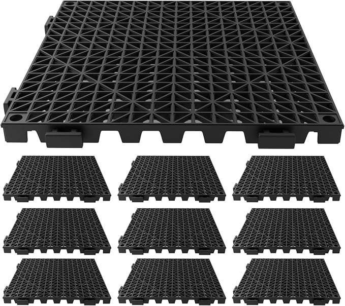 Tioncy 10 Pcs Bar Countertop Supplies Interlocking Mats 12 x 12 Inch Rubber by Tioncy