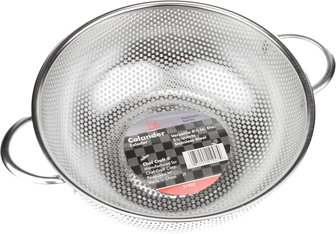 Chef Craft Select Micro-Perforated Colander, 2.5 quart, Stainless Steel - Image 2