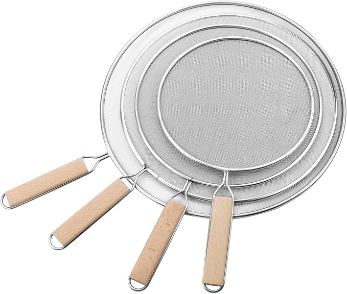 Oedema Set of 4 Splatter Screen Stainless Steel Grease Splatter Guard Fine Mesh - Image 3