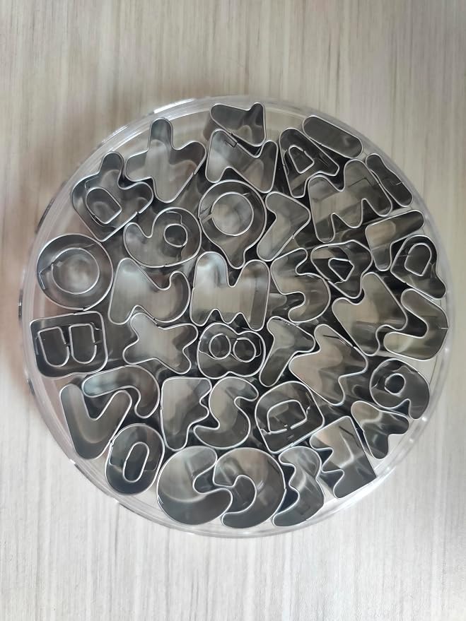 Mini Alphabet Number Cookie Cutters Sets of 37 Pieces Letter Mold Tools - Image 8