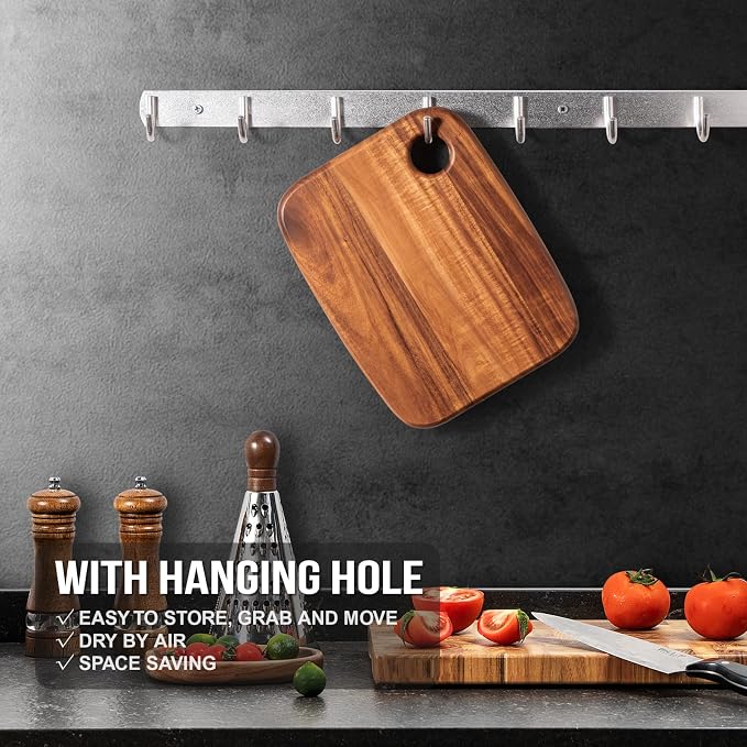 Wood Cutting Boards for Kitchen, JAMES.F Acacia Wooden Heavy Duty Cutting Board - Image 8