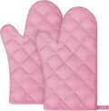 AUAUY Pink Oven Mitts, 1 Pair Kitchen Mittens, 392°F Heat Resistant Oven Gloves by AUAUY