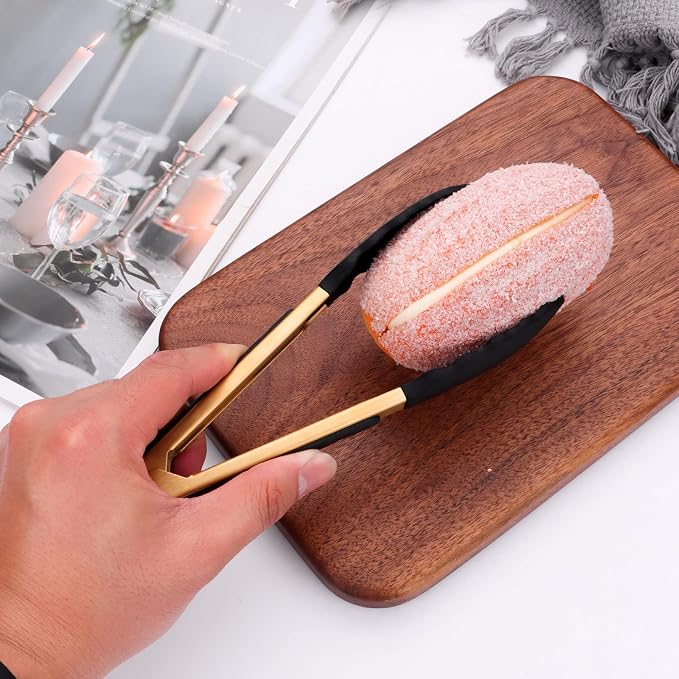 4-Piece Kitchen Food Tongs 7" Mini Silicone Serving Tongs - Image 7