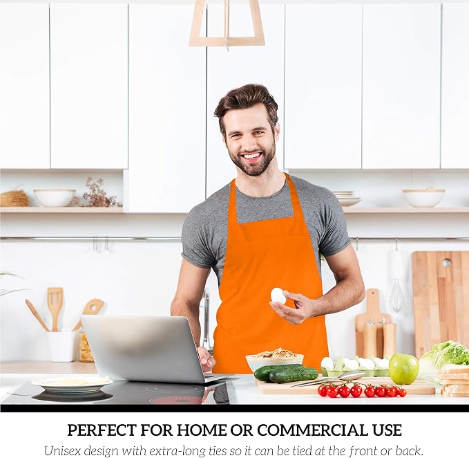GREEN LIFESTYLE 12 Pack Professional Chef Apron – Grilling Aprons - Image 5