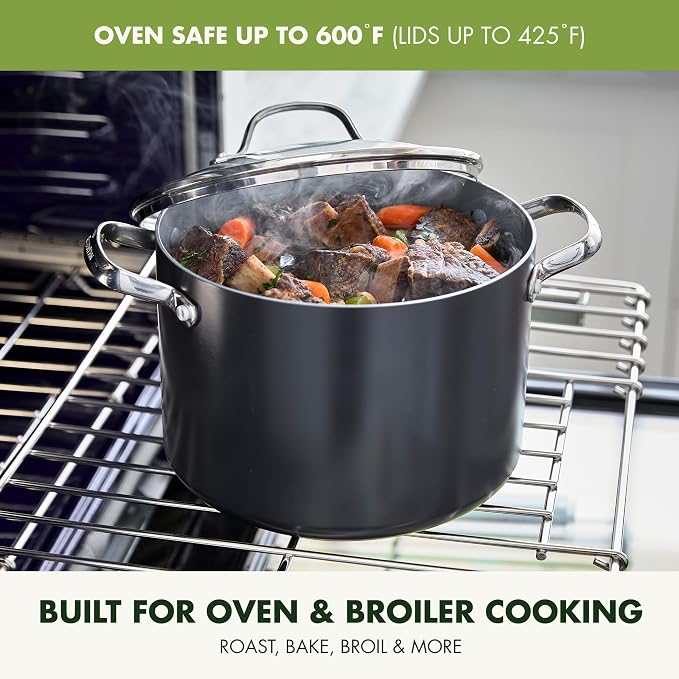 GreenPan Valencia Pro Hard Anodized Healthy Ceramic Nonstick 8QT Stock Pot - Image 7