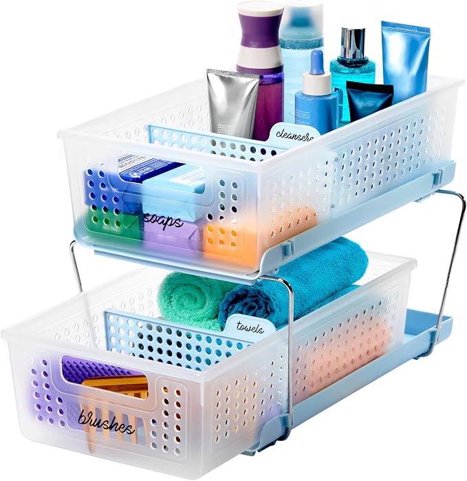 madesmart Two-Tier Bathroom Cabinet Organizer, Sliding Drawer Storage by madesmart%C2%AE