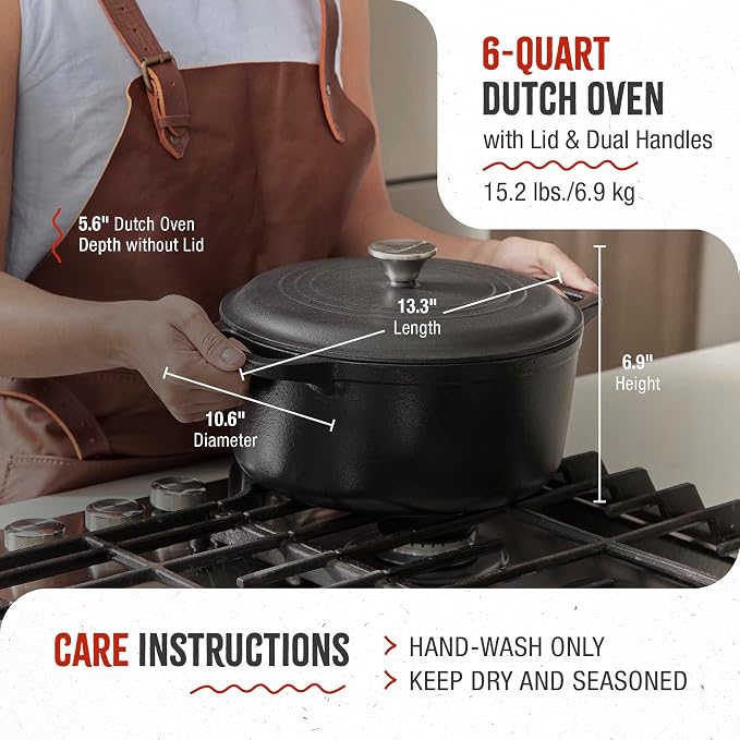 Victoria 6-Quart Cast Iron Dutch Oven - Image 6