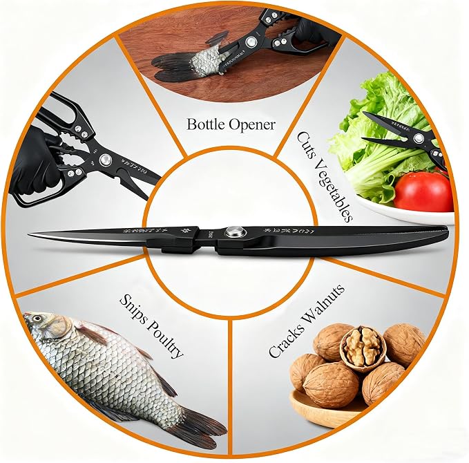 2-Piece Heavy Duty Kitchen Scissors Professional Stainless Steel Meat & Poultry - Image 7