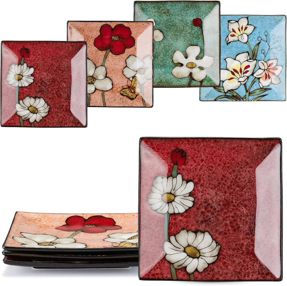 Porcelain Square Dessert Salad Pasta Plates 11 inches ceramic plates