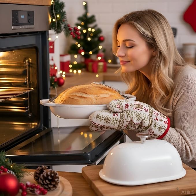 Cast Iron Bread Oven, 6 QT Bread Oven, Thick Enameled Loaf Pan - Image 3