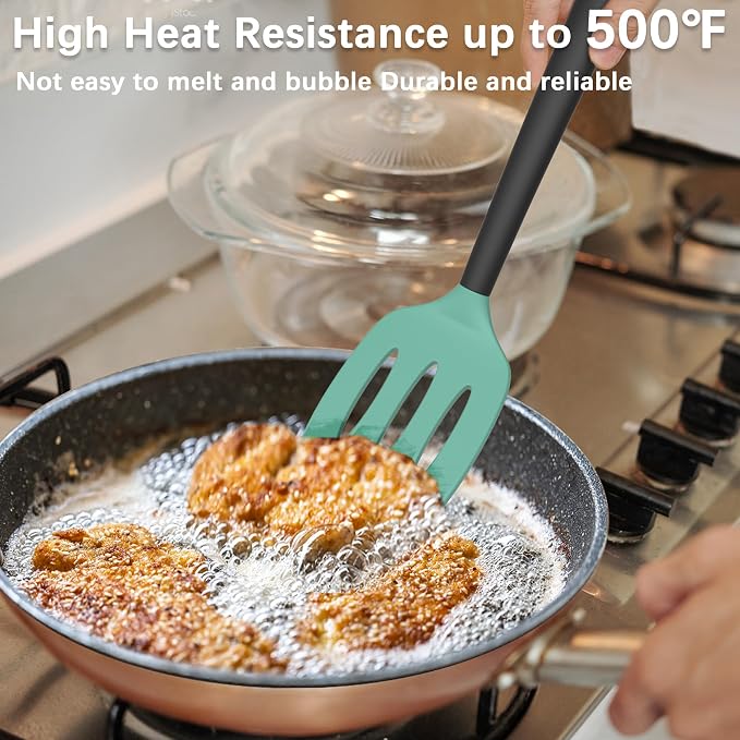 Coukre 2 Pack Silicone Spatula Set, High Heat Resistant, BPA Free Kitchen - Image 3