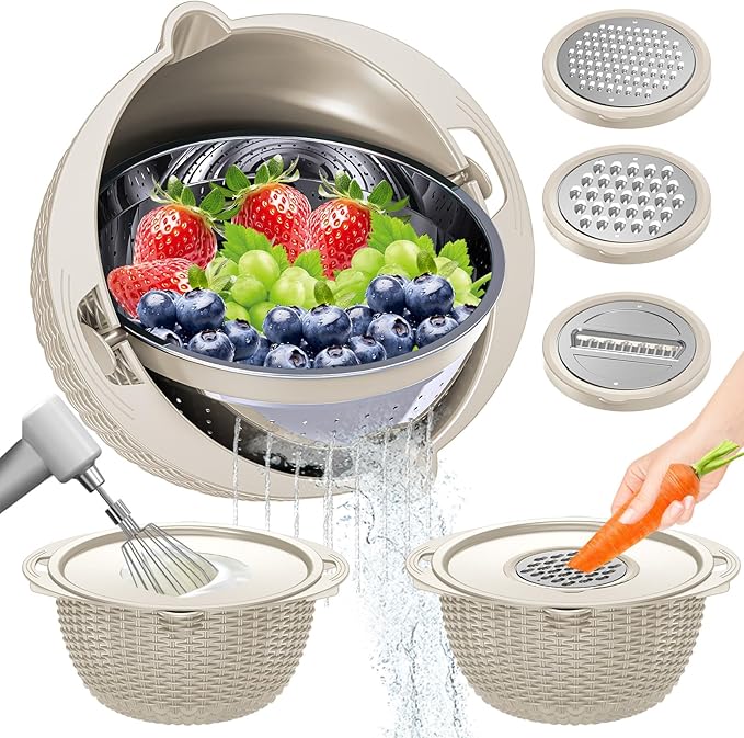4-1 Colander with Bowl Set by UTTKOJ