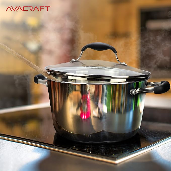 AVACRAFT 18/10 Tri-Ply Stainless Steel 5 Quart Dutch Oven Pot - Image 6
