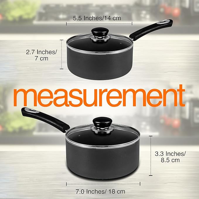 Utopia Kitchen Nonstick Saucepan Set, Cooking Pots - Image 2