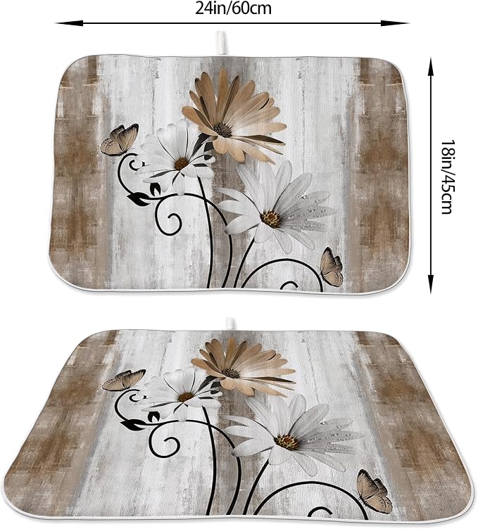 Floral Dish Drying Mat 18x24 Inches - Image 6