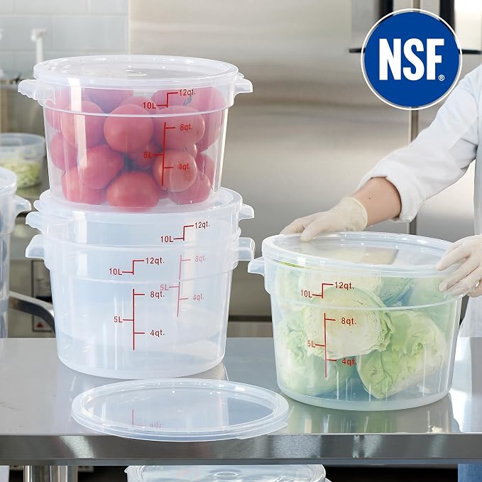 CURTA 12 Quart Translucent Round Food Storage Container - Image 5
