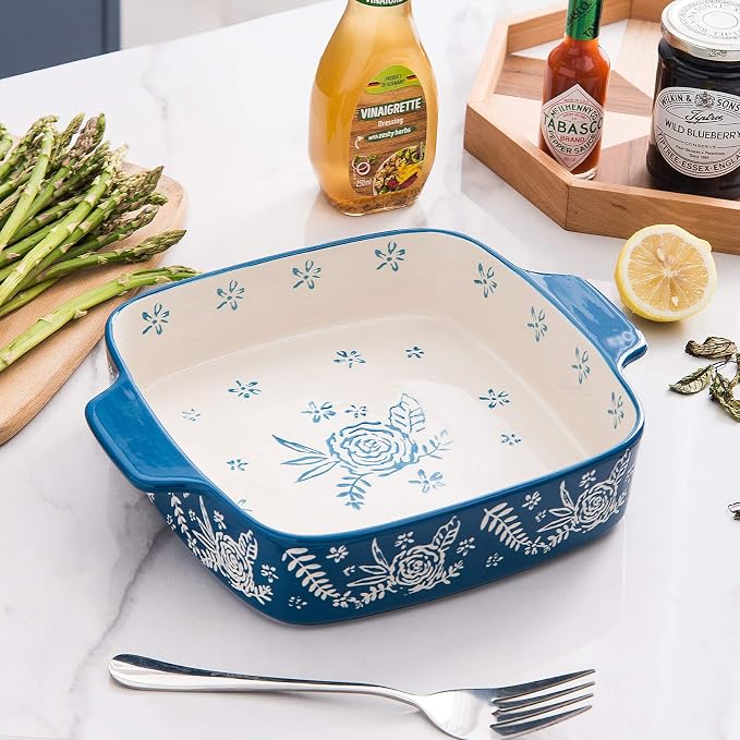Wisenvoy Baking Dish Ceramic Brownie Pan 9x9 Baking Pan Casserole Dish Lasagna - Image 5