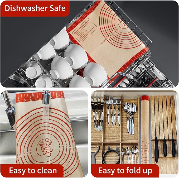 Silicone Baking Mat, Reusable Non-Stick Pastry Mat - Image 5