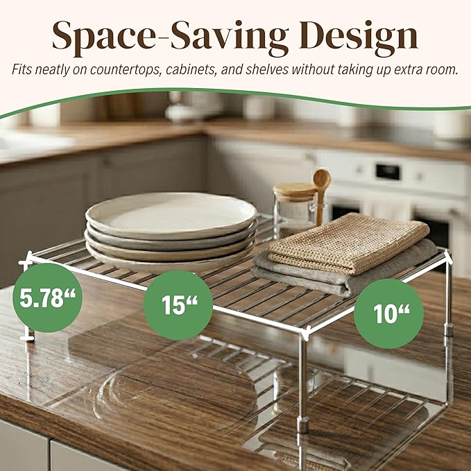 Evelots Kitchen Cabinet Wire Shelf Organizer/Rack - Image 2