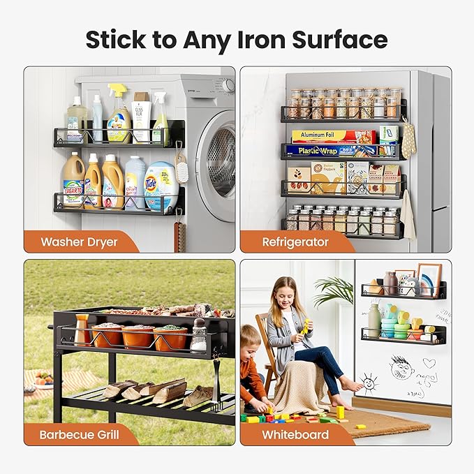 Mystozer 16.9 Inch Wide Large Capacity Magnetic Spice Rack - Image 6