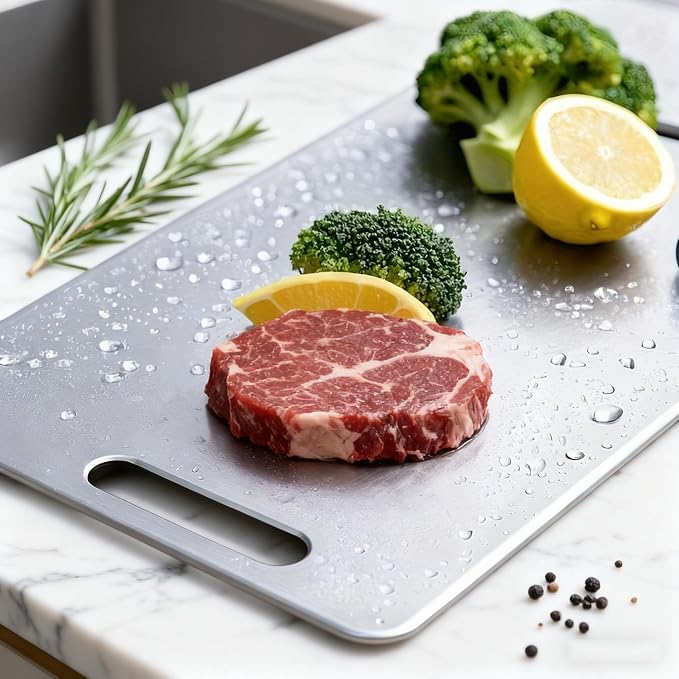 4PCS Titanium Cutting Board Set of 4 – 100% Pure Titanium Double-Sided Chopping - Image 3