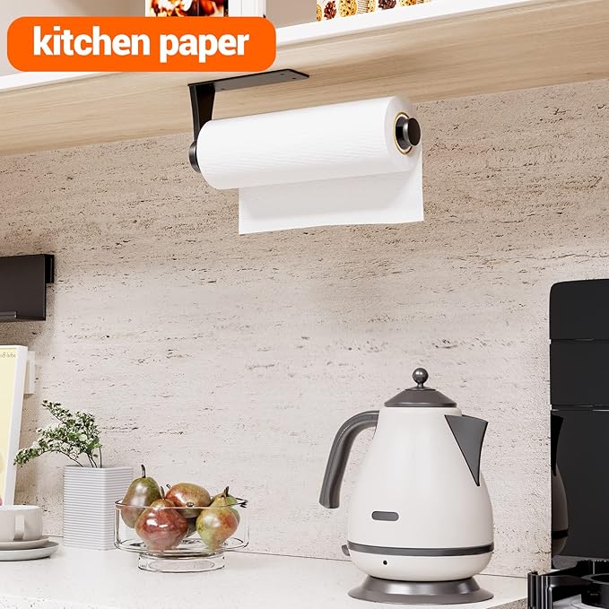 Paper Towel Holder Under Cabinet, Single Hand Operable Wall Mount - Image 2